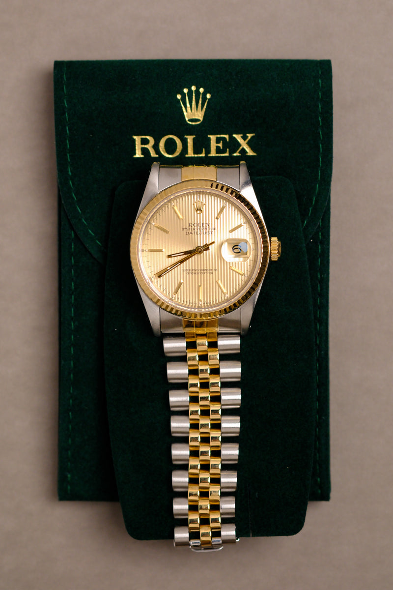Rolex Datejust 16233 Tapestry Dial w/Rolex Pouch - 1988