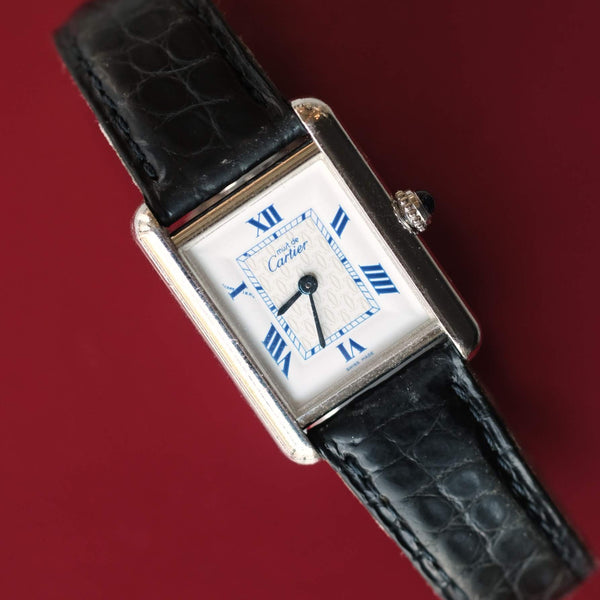 Cartier Must de Cartier 2416 Blue Roman with Box