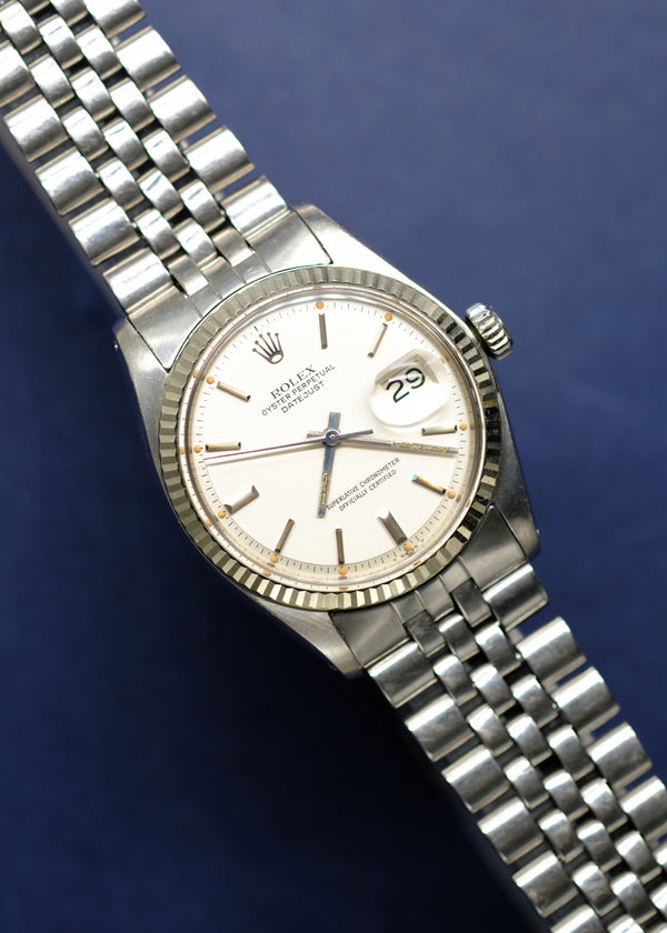 Rolex Datejust 1601 Matte White Dial w/Orange Patina - 1978