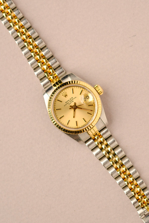 Rolex Date 69173 Champagne Dial w/Beige Patina - 1973