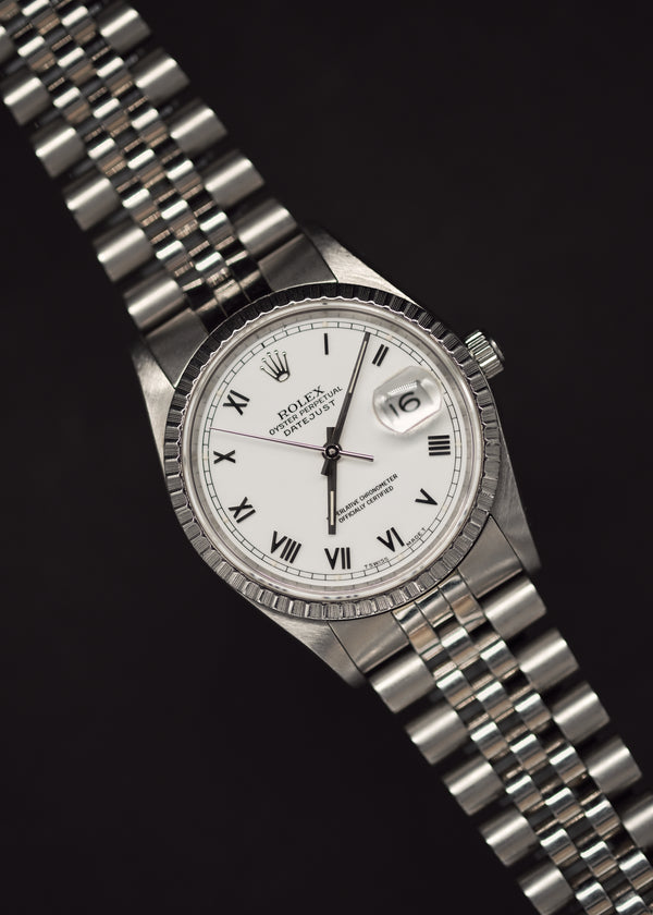 Rolex Datejust 16220 White Roman Dial - 1991