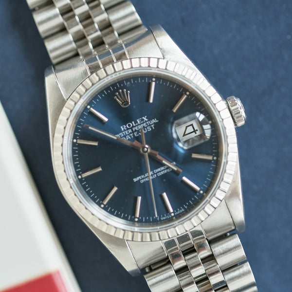 Rolex Datejust 16220 Blue Dial - 1989