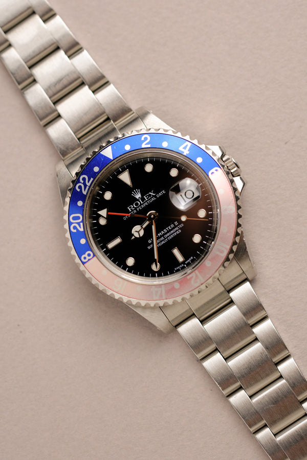 Rolex GMT-Master II 16710 Pepsi 'Salmon Pink Bezel' w/Service Card - 2000