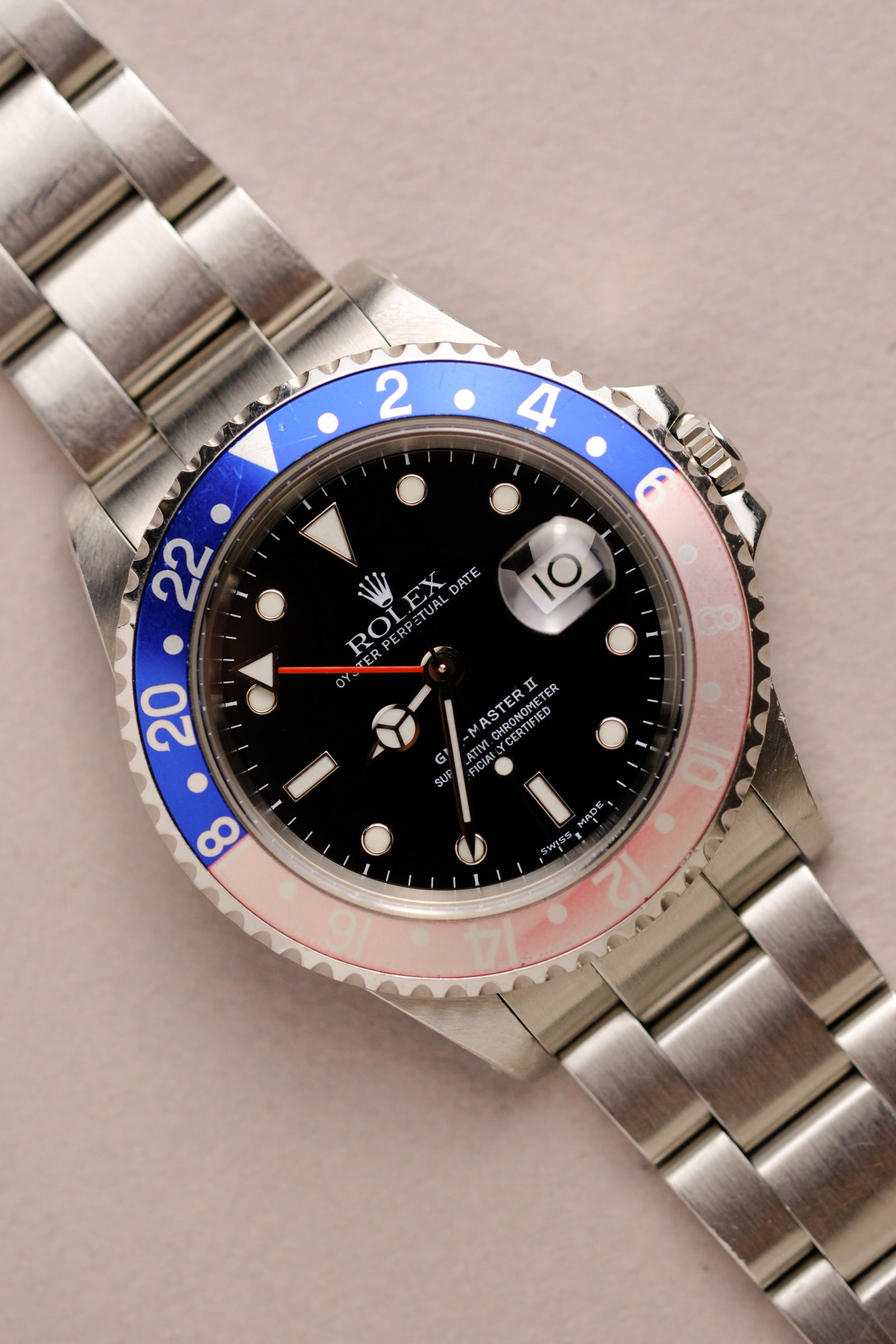 Rolex GMT-Master II 16710 Pepsi 'Salmon Pink Bezel' w/Service Card