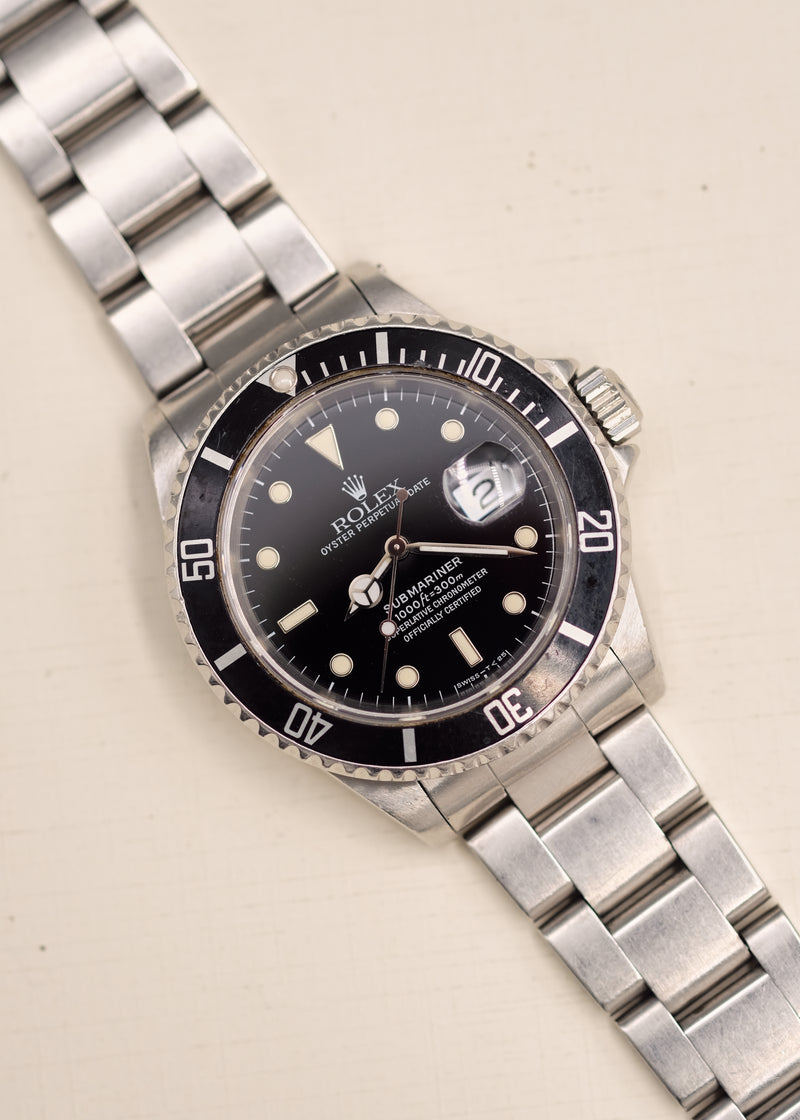 Rolex Submariner 16610 Tan Patina w/Papers - 1991