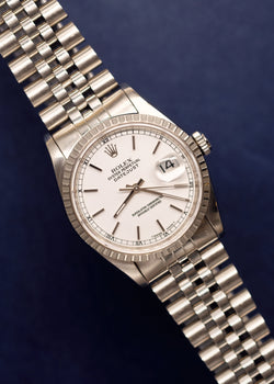 Rolex Datejust 16220 White Stick Dial w/Papers - 1994
