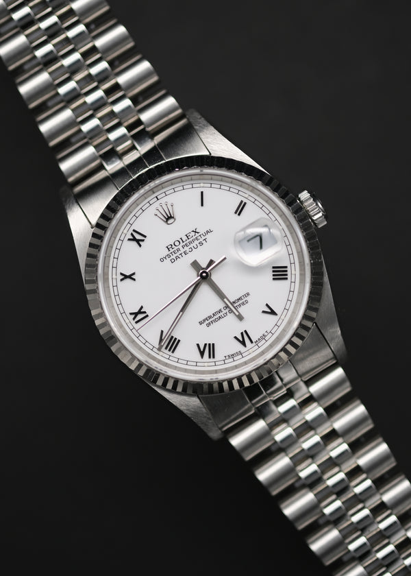 Rolex Datejust 16234 White Enamel Roman Dial - 1966