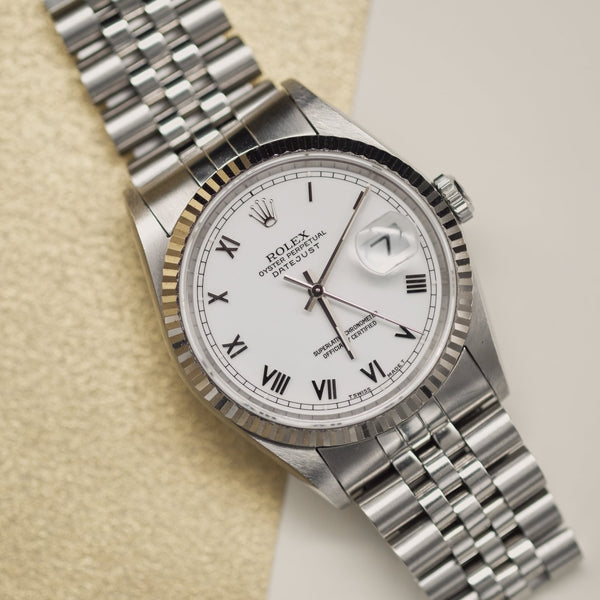 Rolex Datejust 16234 White Enamel Roman Dial - 1966