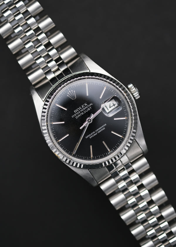 Rolex Datejust 16014 Glossy Black Dial 'Pumpkin' Patina - 1978