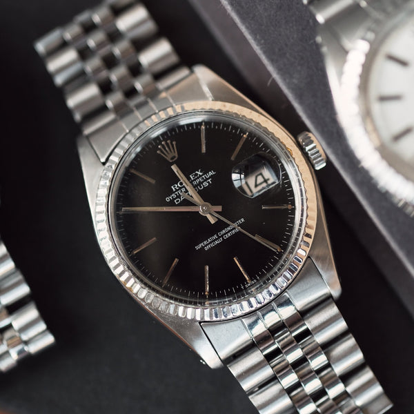 Rolex Datejust 16014 Glossy Black Dial 'Pumpkin' Patina - 1978