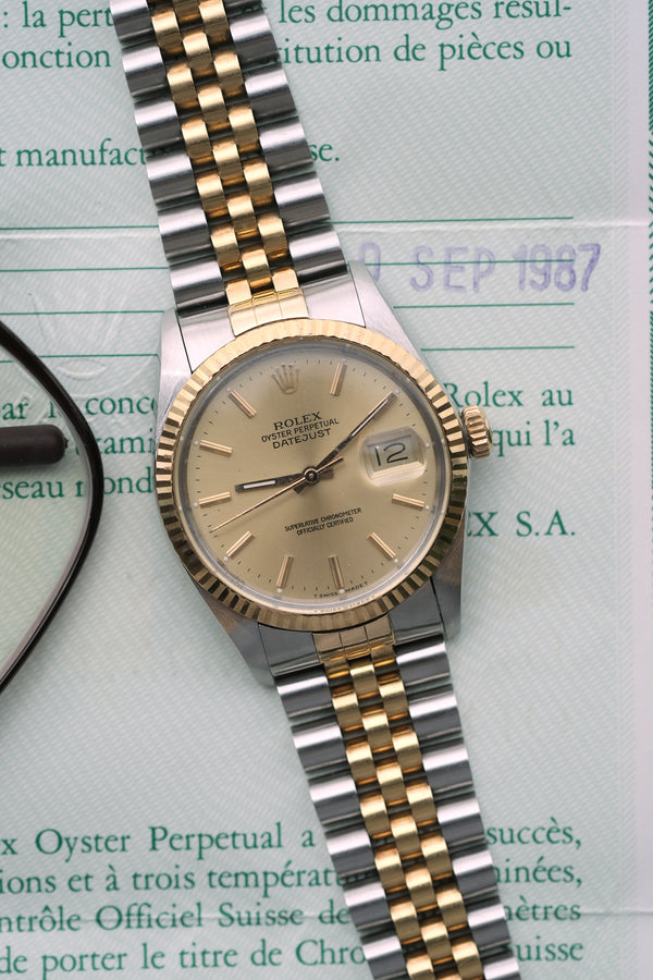 Rolex Datejust 16013 Two-Tone w/Papers - 1987