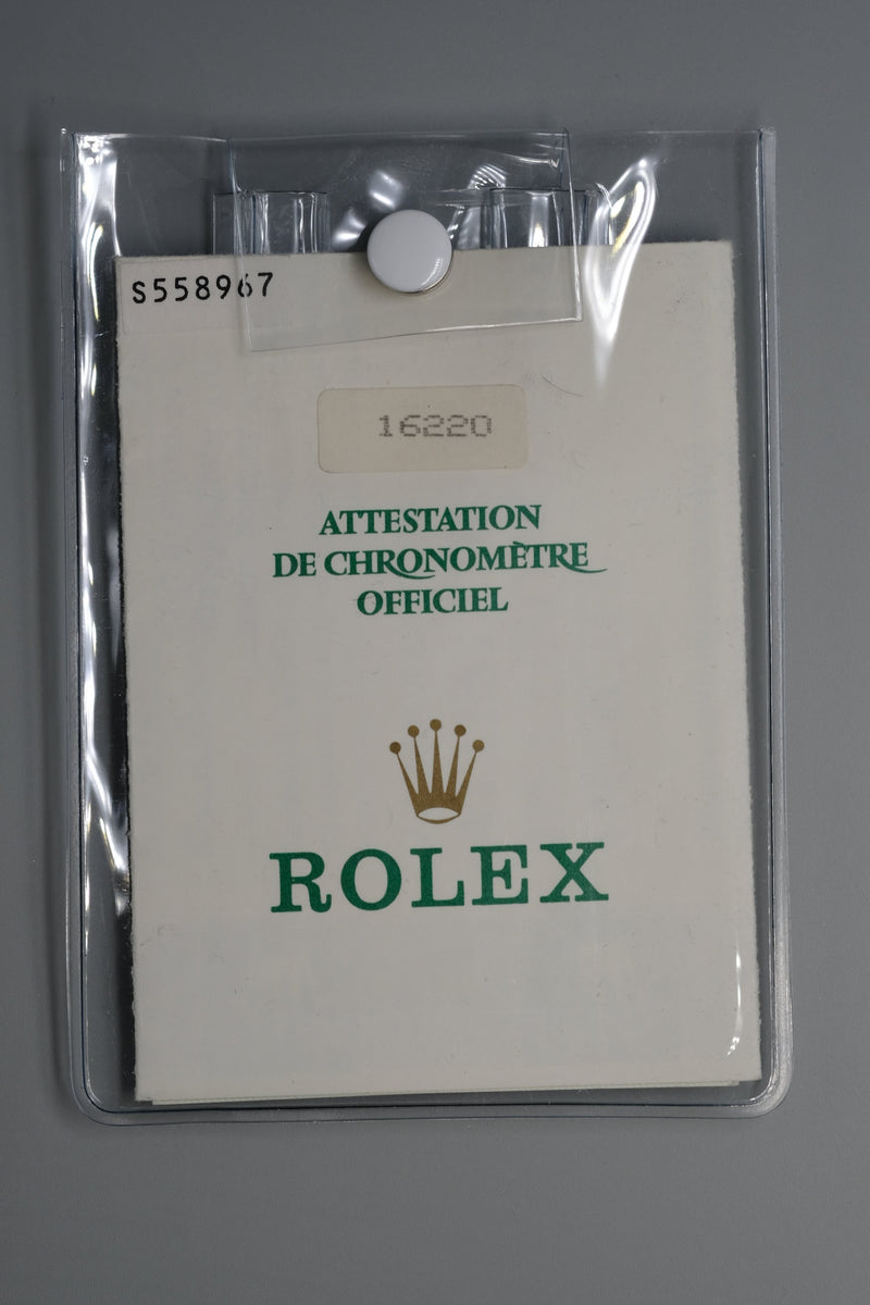 Rolex Datejust 16220 Grey Tapestry Dial w/Papers - 1993