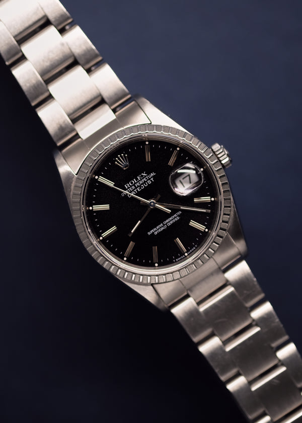 Rolex Datejust 16220 Black 'Sandy' Dial w/Papers - 1990