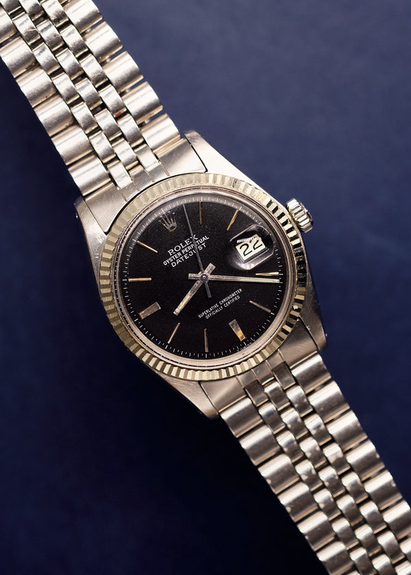 Rolex Datejust 1601 Black Matte Dial w/Doorstop Markers - 1975