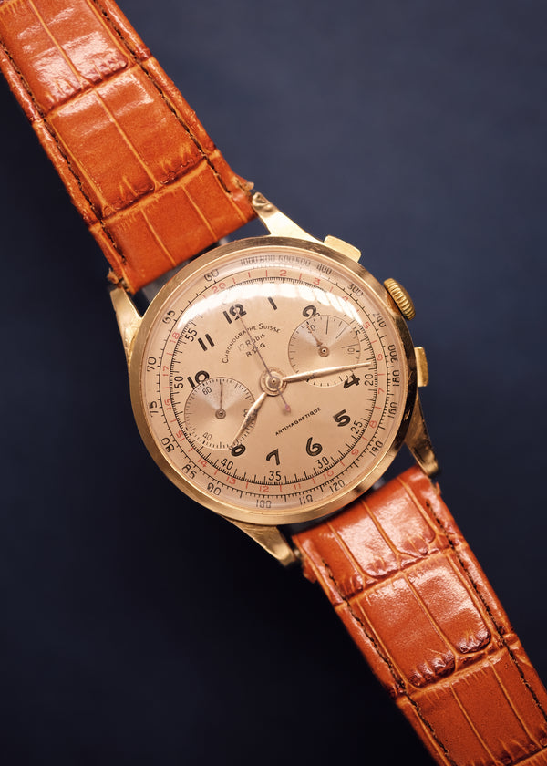 Chronographe Suisse Antimagnetique 18K - 1950's