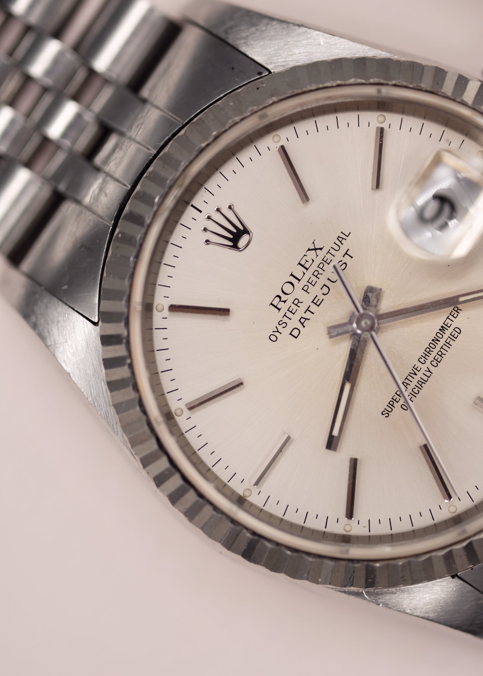 デル Rolex Datejust 16234 Silver Tropical Dial Unpolished - 1990 – 25 Dials