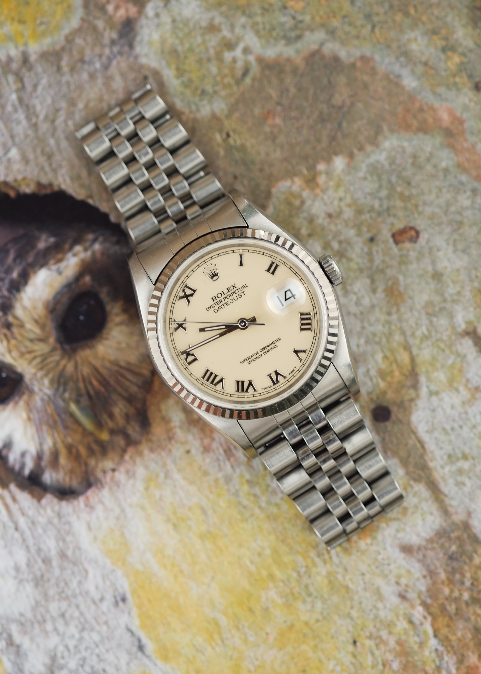 モーニングムスメ 1996 Rolex DateJust Turn-O-Graph ref. 16264 Tropical Dial, Box