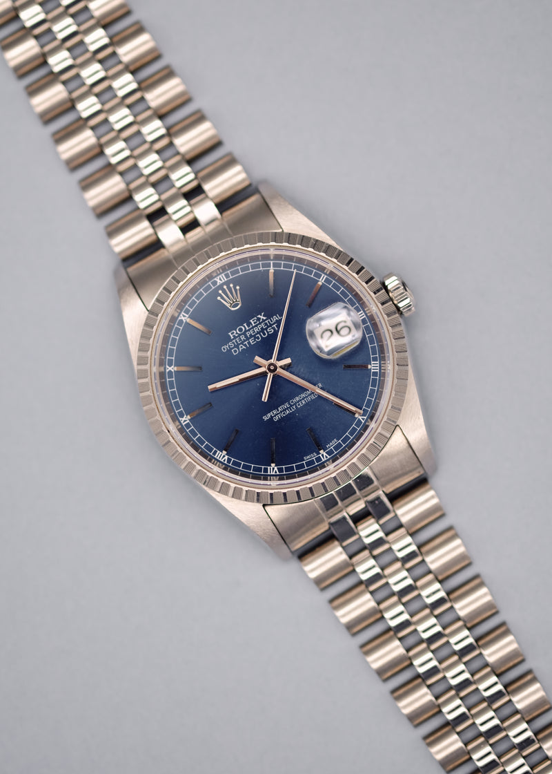 Rolex Datejust 16220 Blue Roman Dial - 2001