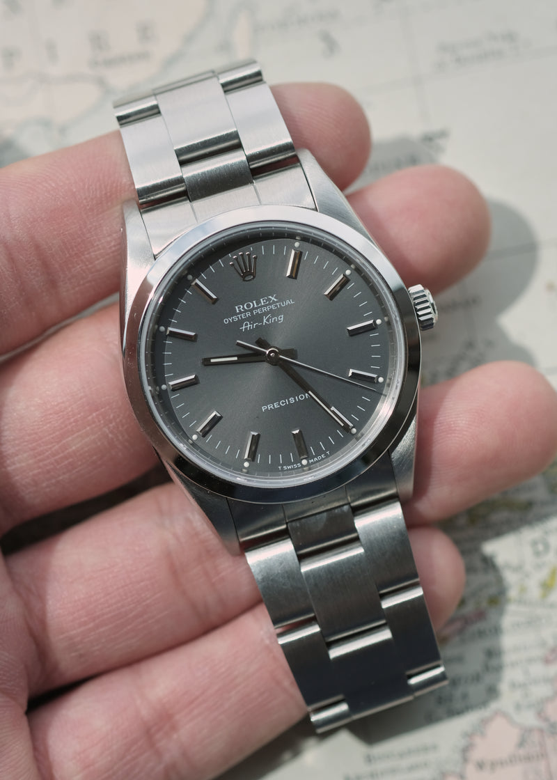 Rolex OysterDate Air King 14000 Grey Dial w/Papers- 1991