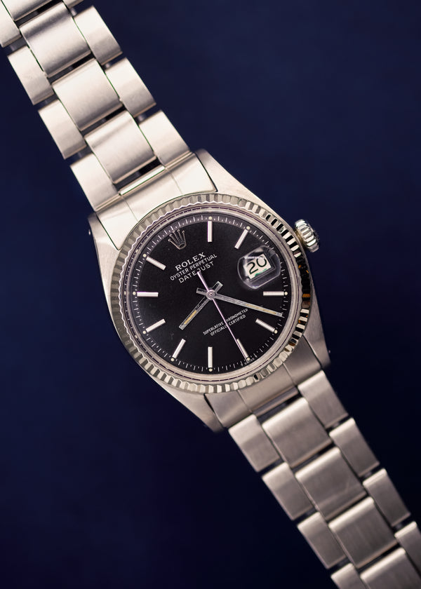 Rolex Datejust 1601 Black Matte Dial on Oyster Bracelet - 1973