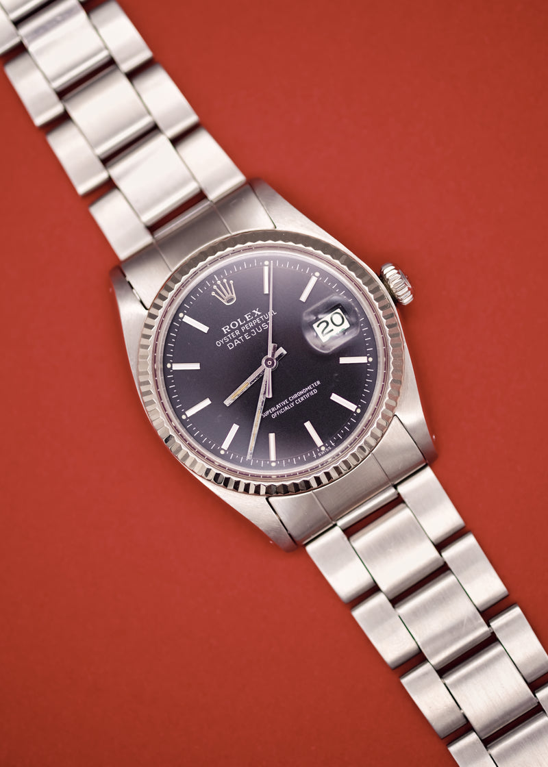 Rolex Datejust 1601 Black Matte Dial on Oyster Bracelet - 1973