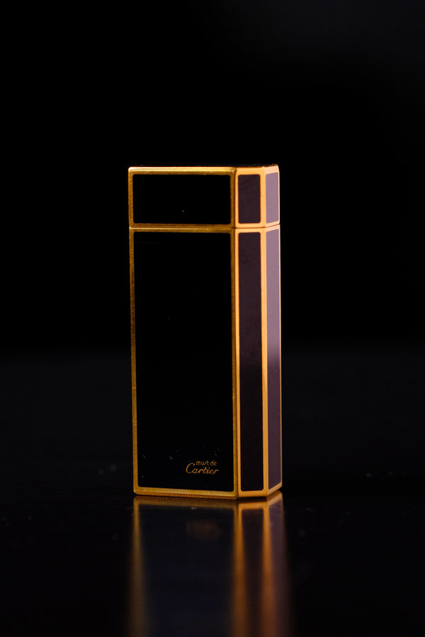 Cartier Black Lacquer & Gold Lighter