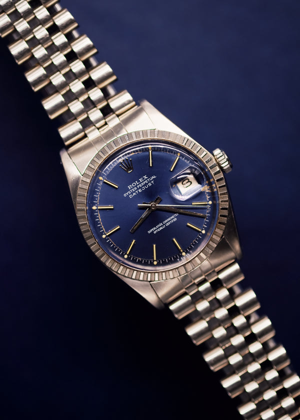 Rolex Datejust 1603 Blue Dial 'Open 6' - 1973