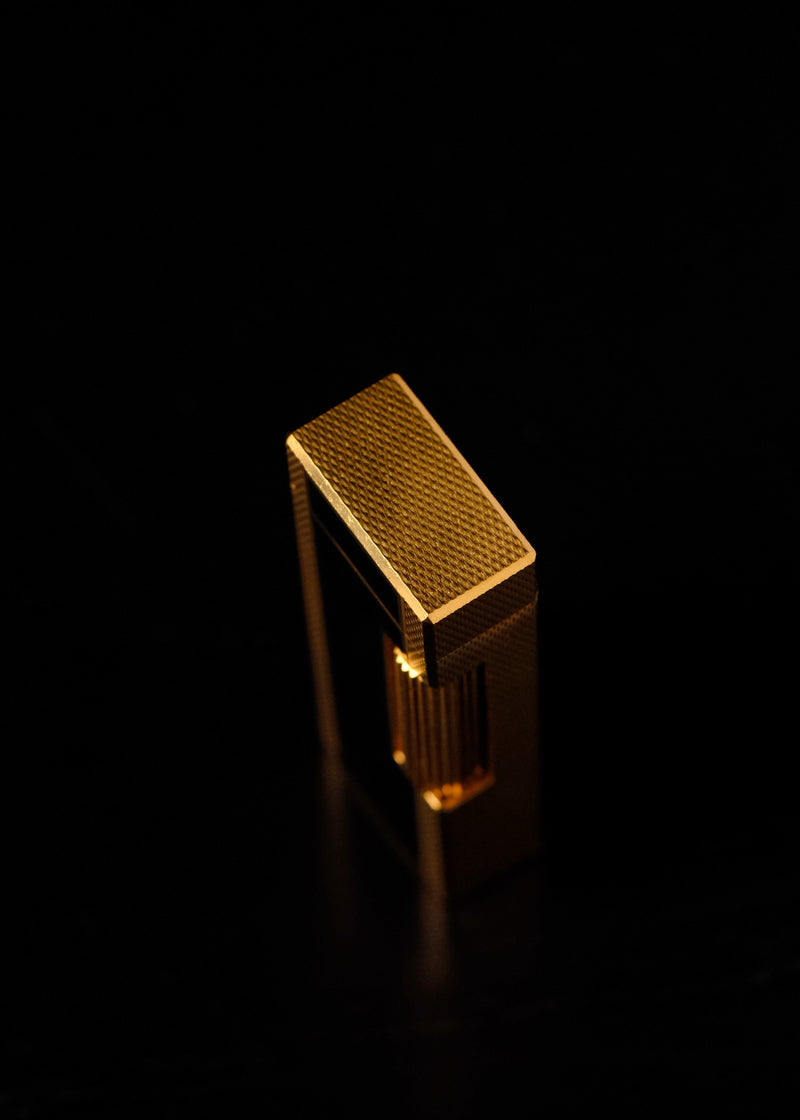 Vintage Mint Dunhill Gold & Black Enamel Rollagas Lighter w/Box