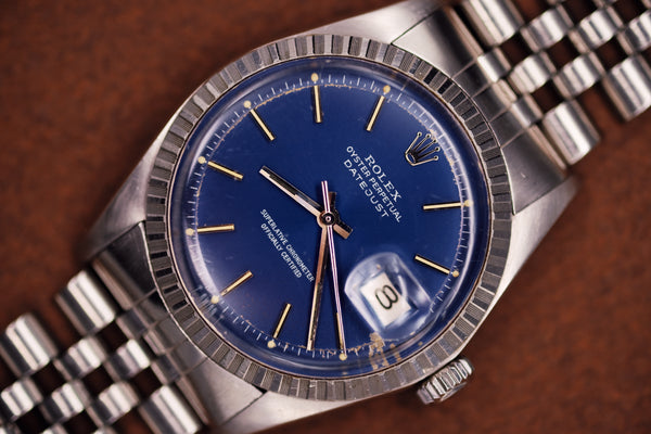 Rolex Datejust 1603 Blue Dial 'Open 6' - 1973