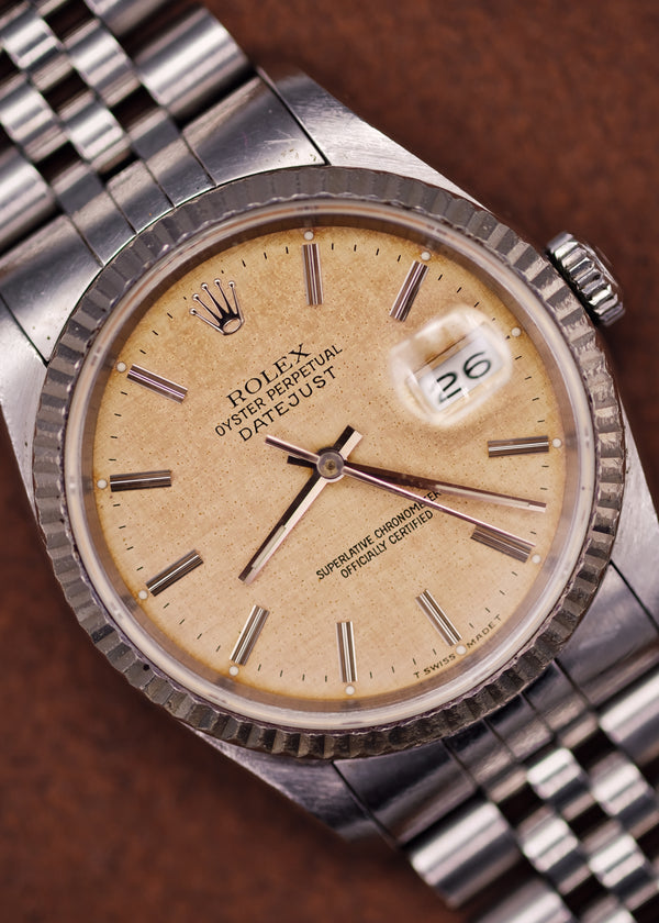 Rolex Datejust 16234 Tropical Linen Dial Unpolished  - 1991