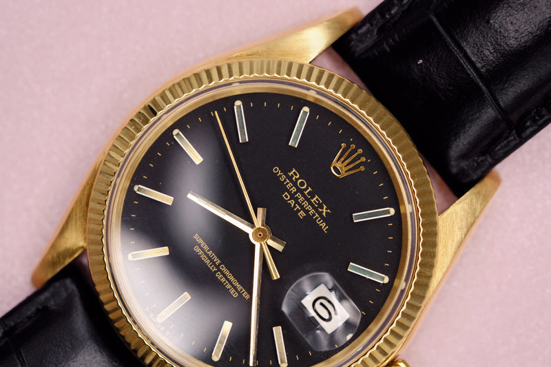 Rolex Date 1503 Matte Black Dial w/Cream Patina- 1972