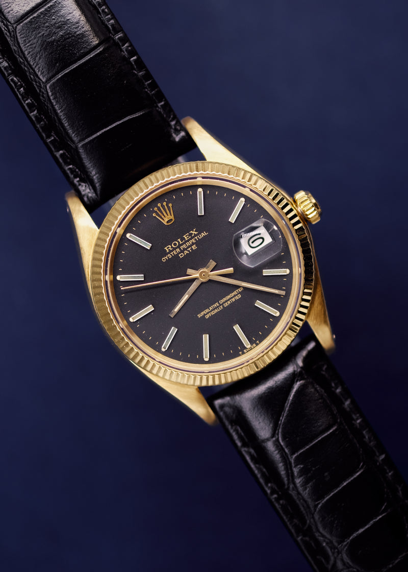 Rolex Date 1503 Matte Black Dial w/Cream Patina- 1972