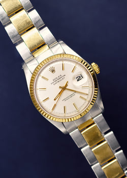 Rolex Datejust 1601 Two Tone Silver Dial Box & Papers - 1974