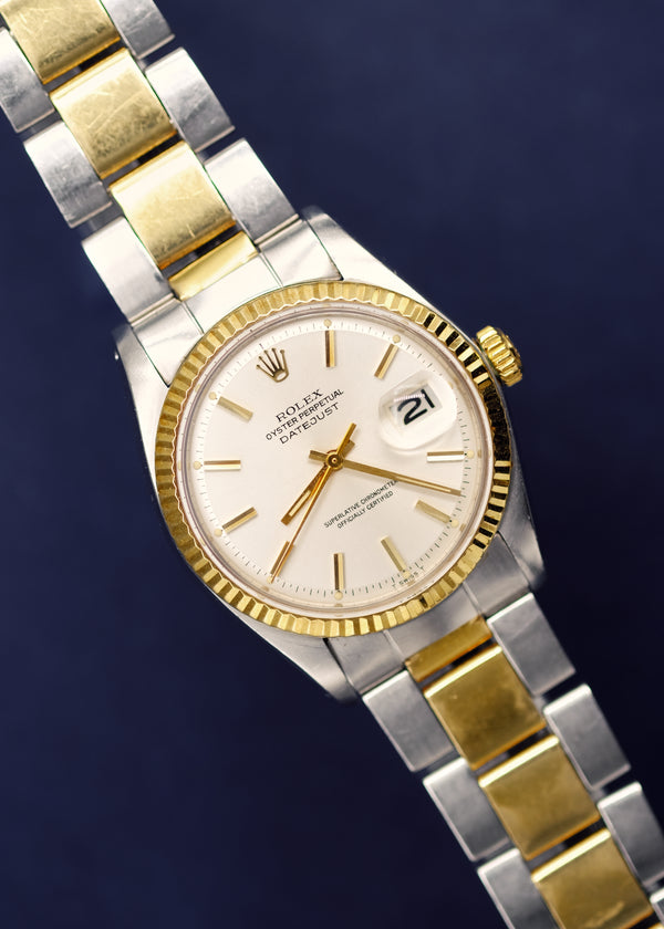 Rolex Datejust 1601 Two Tone Silver Dial Box & Papers - 1974