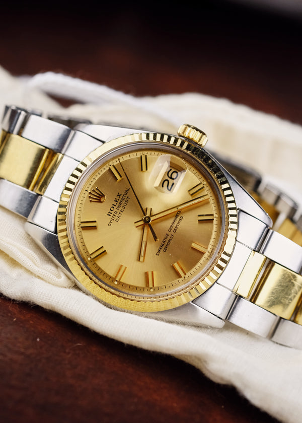 Rolex Datejust 1601 Champagne 'Wide Boy' Dial - 1972