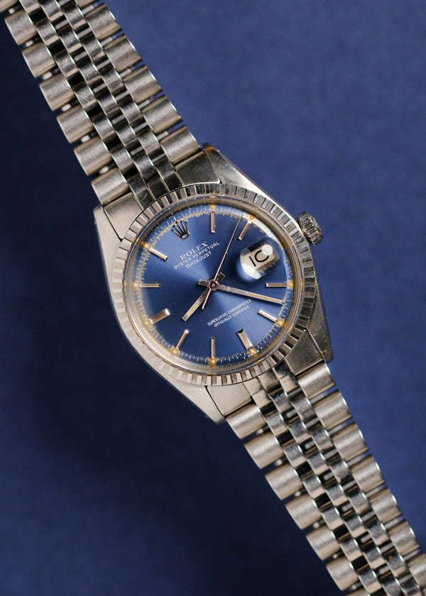 Rolex Datejust 1601 Blue Dial Orange Patina - 1976